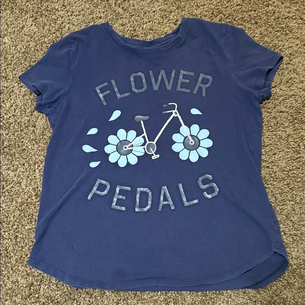 Old Navy Blue 'Flower Pedals' Graphic Tee
